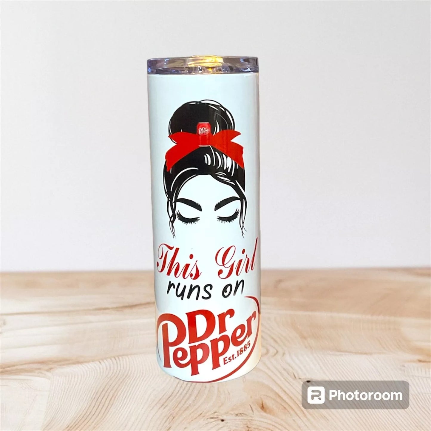 A girl who loves Dr P drink tumbler