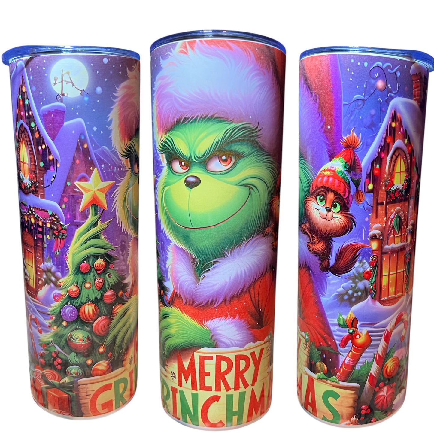 Merry Christmas green alien tumbler