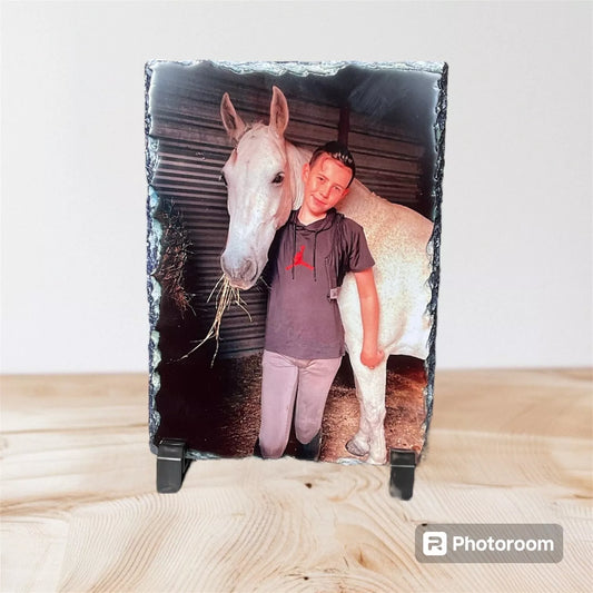 Personalised rock photo slate