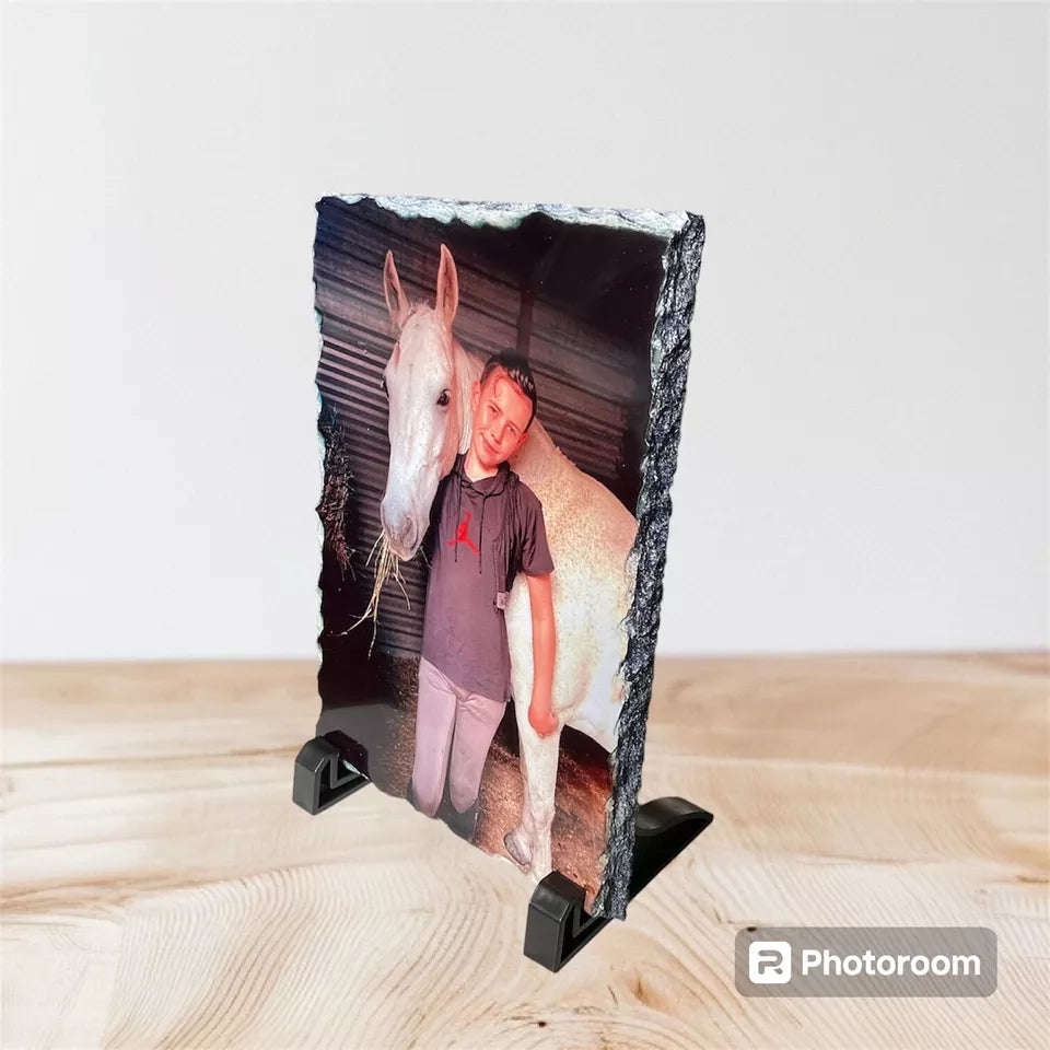 Personalised rock photo slate